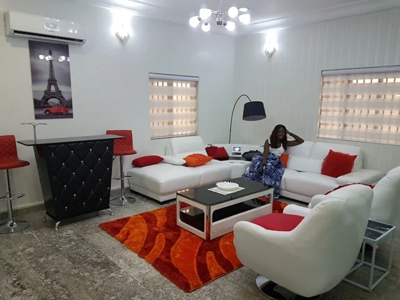 Linda Ikeji's personal lounge