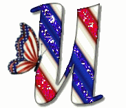 Abecedario con la Bandera de USA Rayas. Alphabet with the USA Flag Stripes.