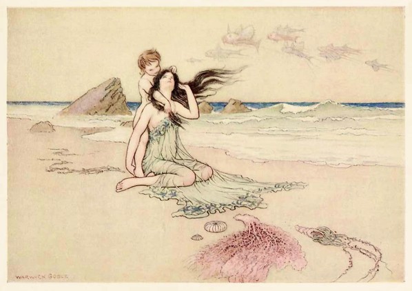 Warwick Goble, "Play by me, bathe in me, mother and son"
