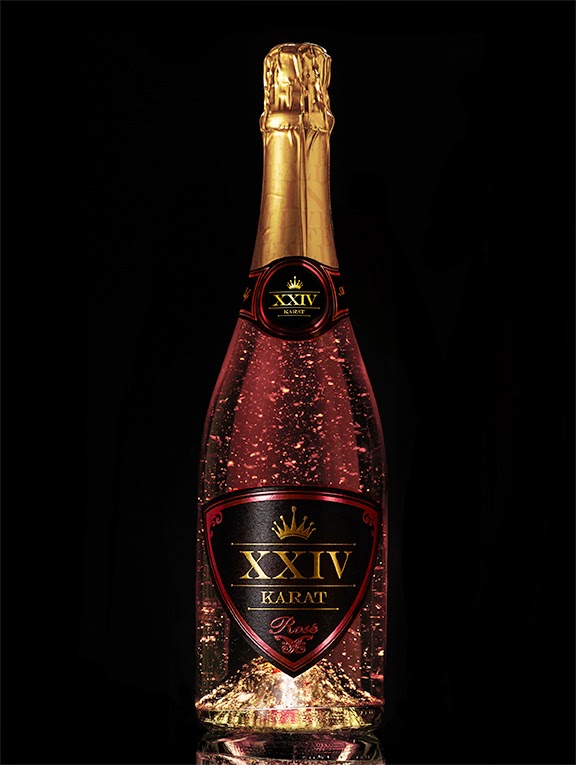 XXIV Karat Sparkling California Rosé with gold flakes