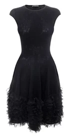 2014 Tonal Lace Knit Ruffle Dress