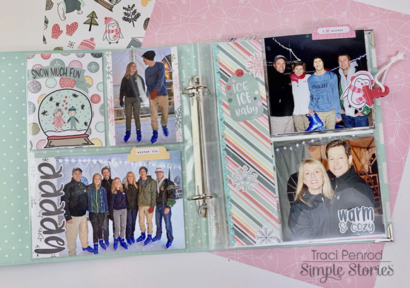 Winter Scrapbook Album with Simple Stories Freezin Season Collection