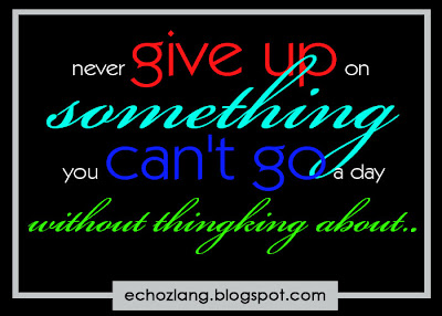Never give up on something you can't go a day without thinking of.