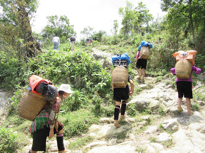Porteadoras del trekking al Fansipan peak, desde Sapa