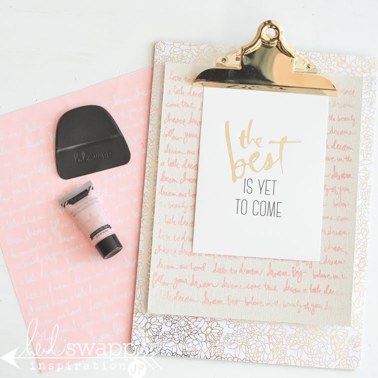 Heidi Swapp Gallery Wall Tutorial: How to cover gallery clipboard with pattern paper. | @jamiepate for @heidiswapp