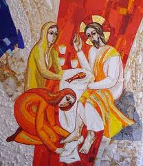 Resultado de imagen de marÃa betania unge pies de jesus hermanitas de jesus