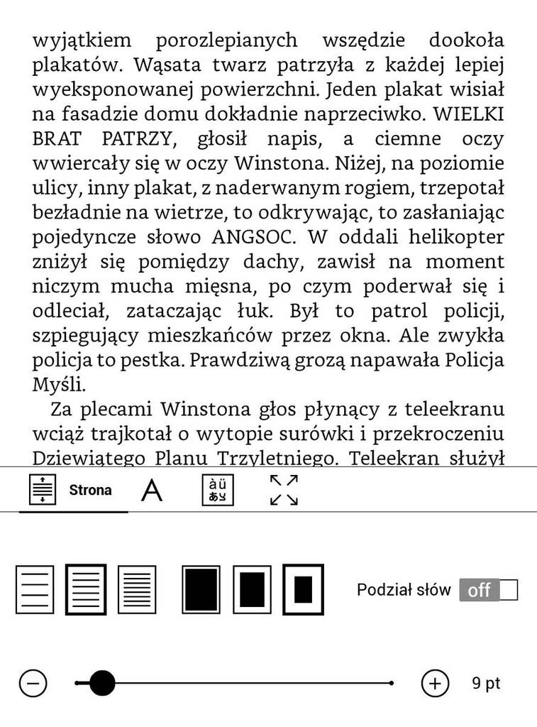 PocketBook Touch HD 3 – średni rozmiar interlinii