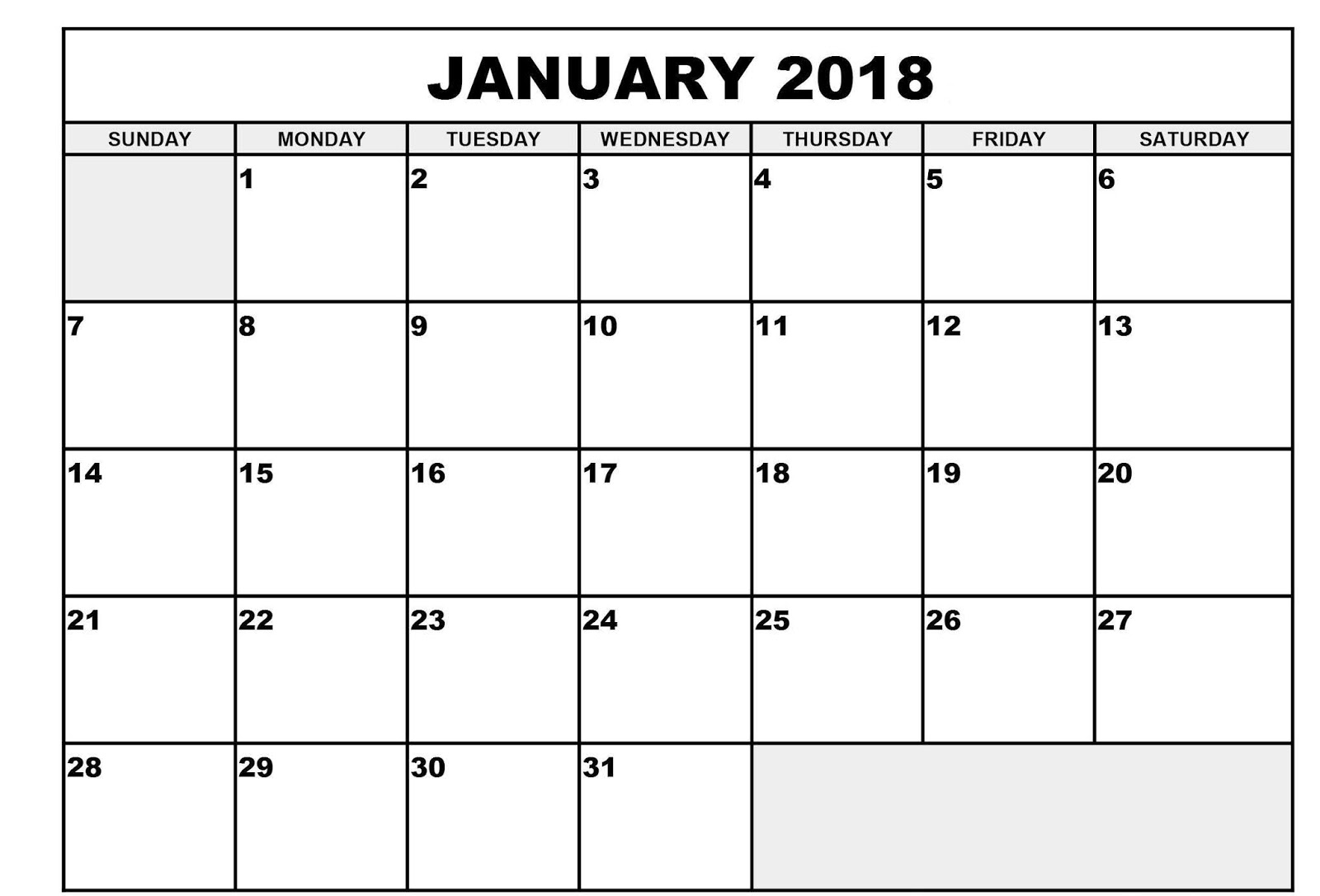 January 2019 Calendar Printables - FREE DOWNLOAD