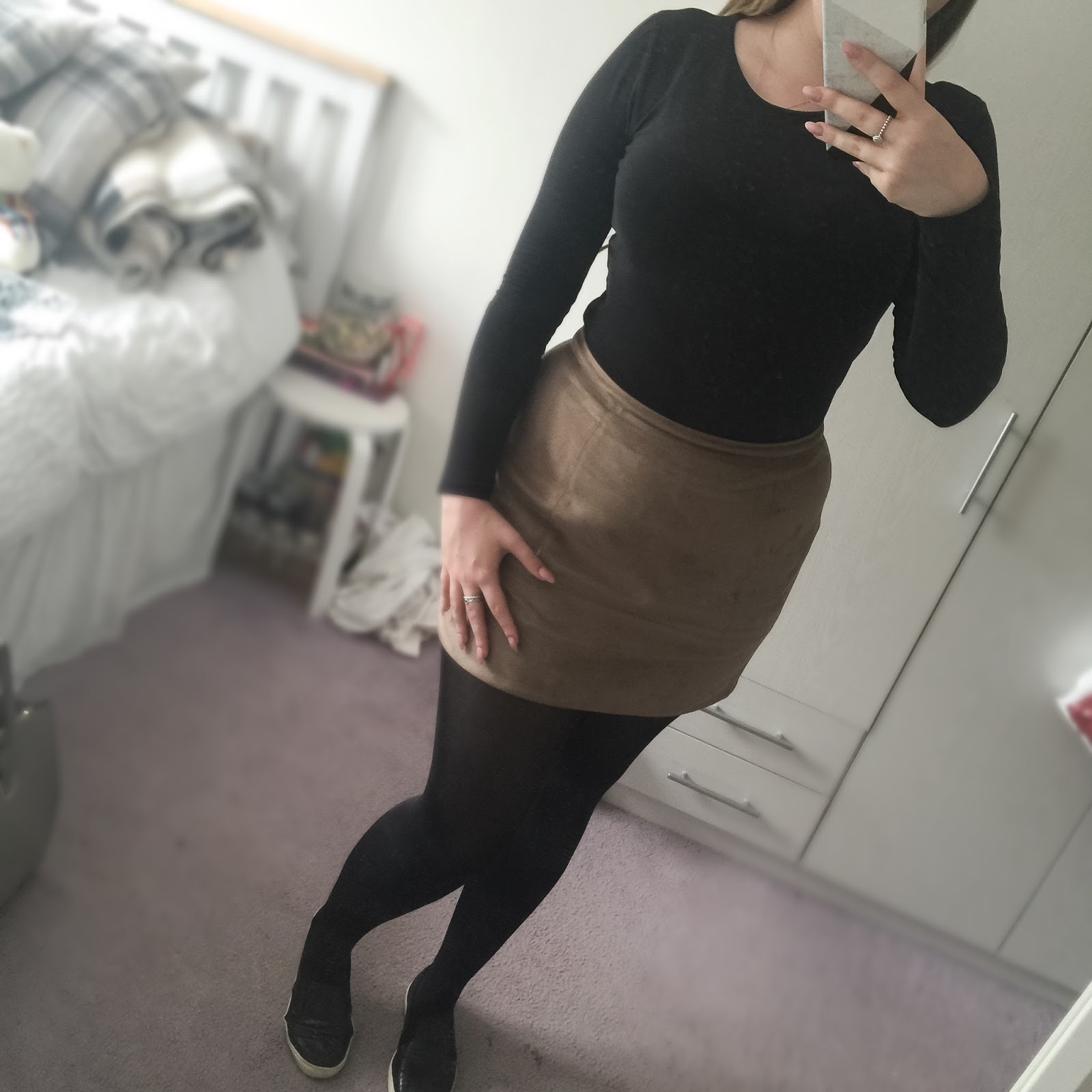 black tights work outfit