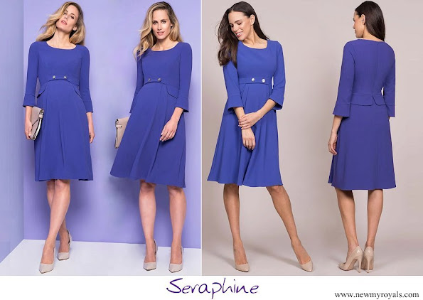 Princess Stephanie wore Seraphine Royal Blue Tailored Maternity Dress
