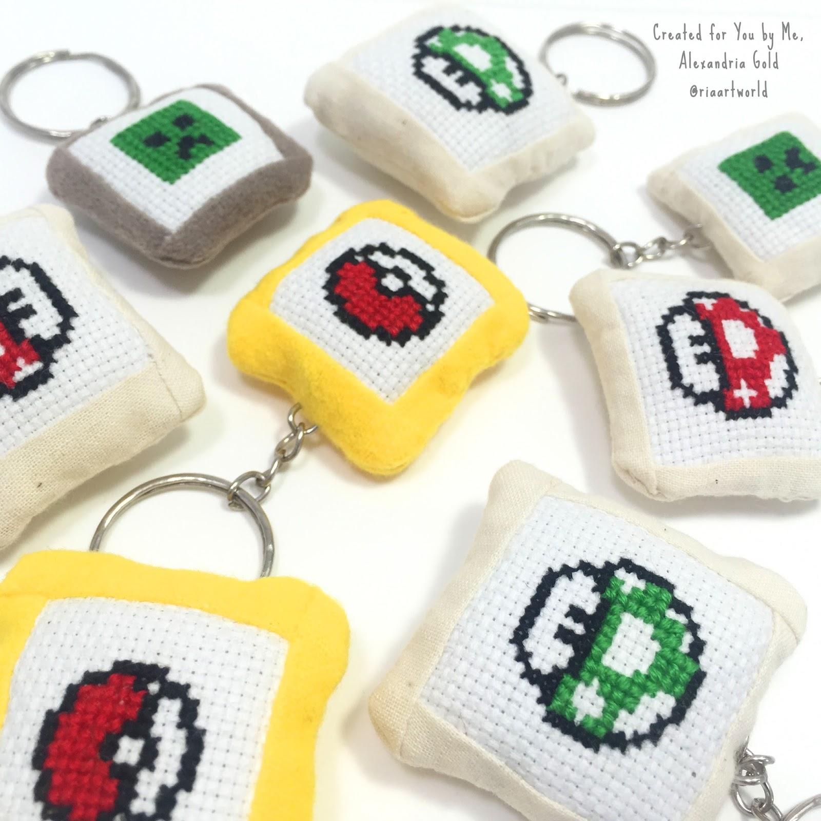 Ria Art Cross Stitch Fan Art Keychains