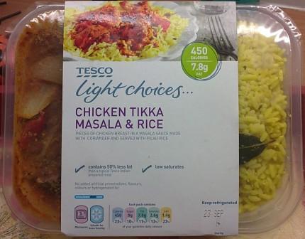 Diets and Calories: Tesco Light Choices Chicken Tikka Masala & Rice