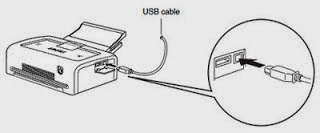 printer connected to USB cable