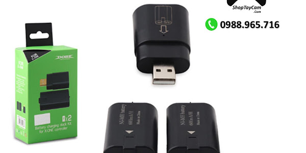 Bộ Pin Sạc 2 Pin Sạc Cho Tay Cầm Xbox One / Xbox One S Controller Hàng Chính Hãng DOBE