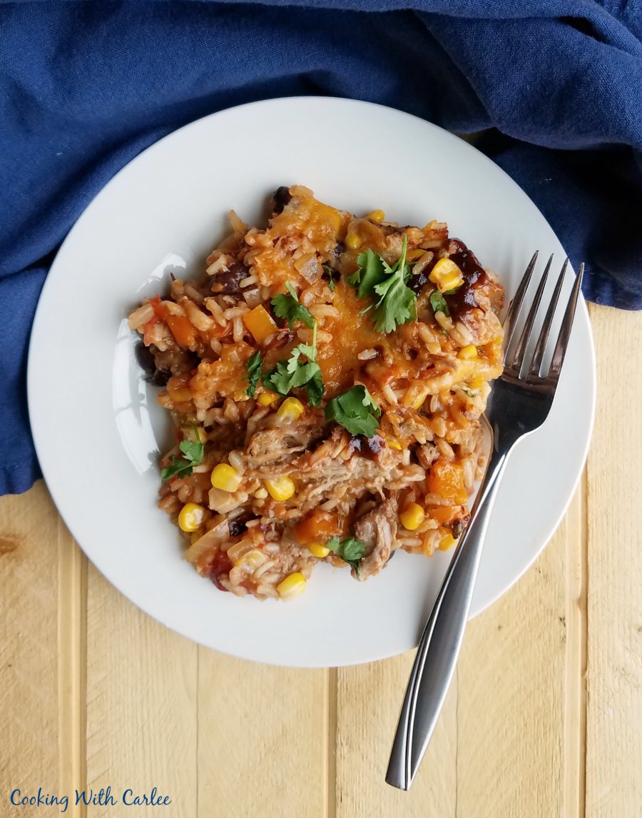 Cooking With Carlee One Pan BBQ Pulled Pork and Rice Skillet Supper