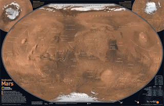 Wall Map of the Planet Mars
