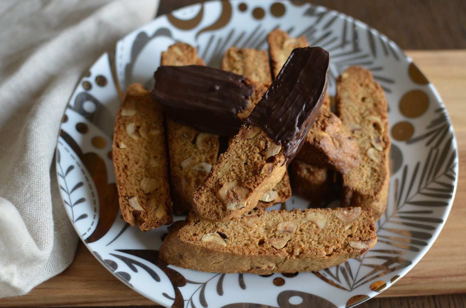Playing with Flour Gingerbread biscotti with hazelnuts