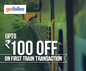 Goibibo Train Offers: - UPTO ₹100 OFF on first train transaction