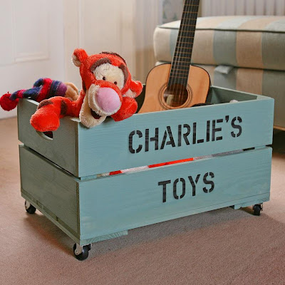 toy crate personalized with child's name