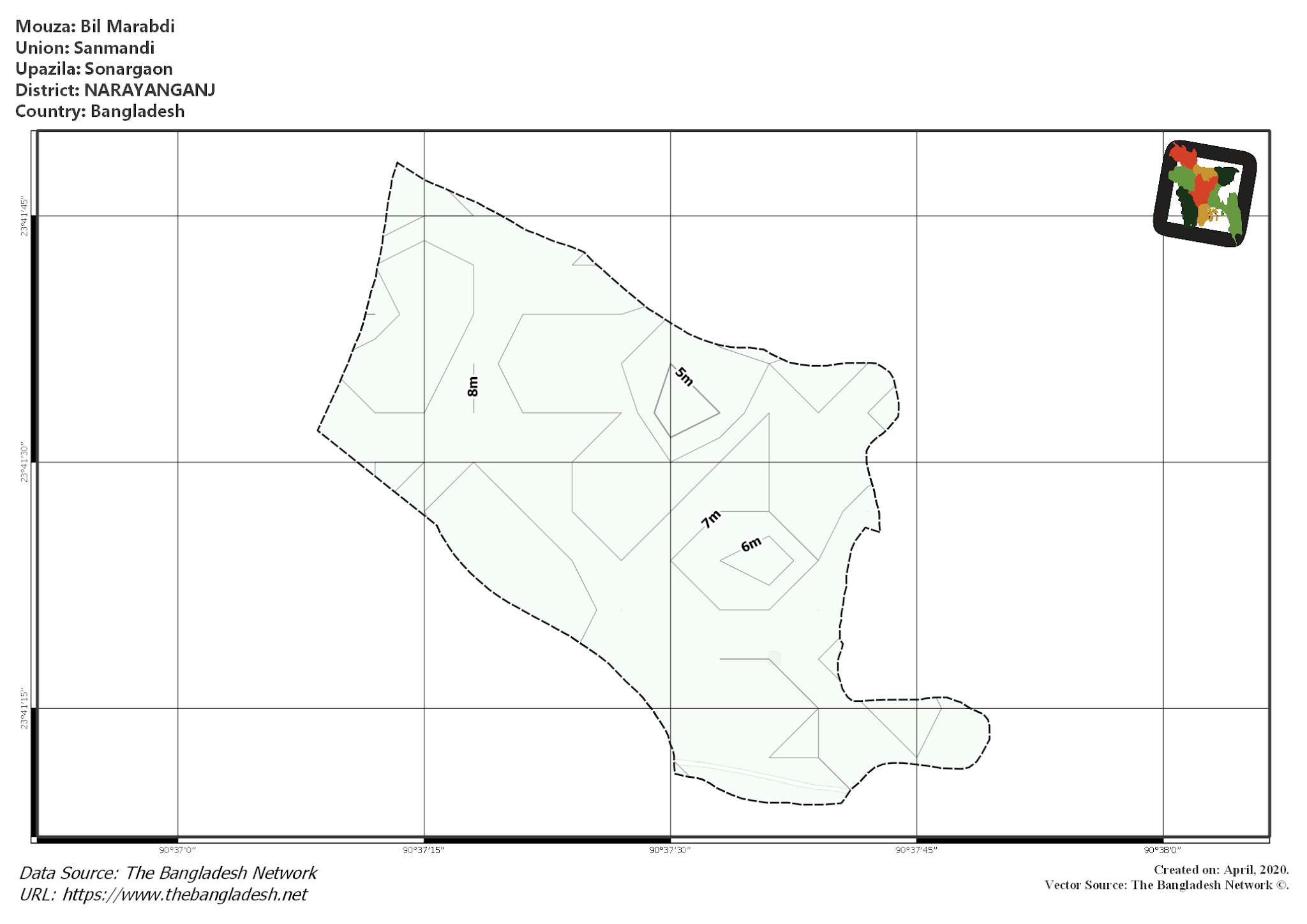 Map of Bil Marabdi Mouza of Sonargaon Upazila, NARAYANGANJ Map of Bil Marabdi Mouza of Sonargaon Upazila, NARAYANGANJ, Bangladesh.