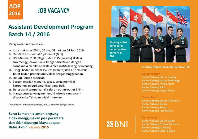 ReKrutmen Bank BNI Juni 2016