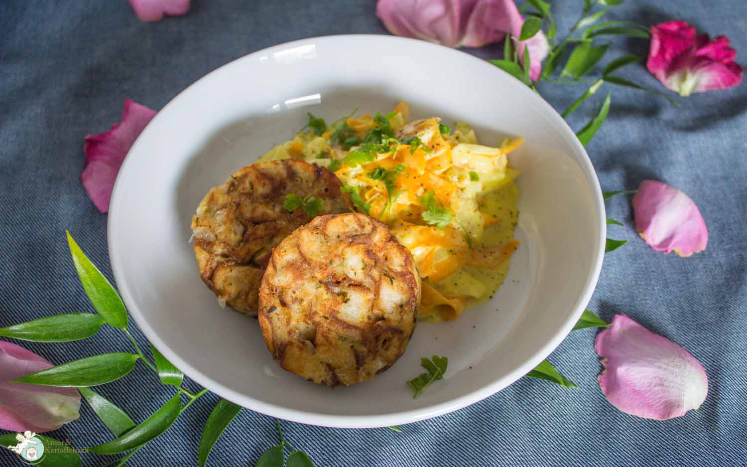 Amor&amp;Kartoffelsack: Brezenknödel mit Kurkumagemüse