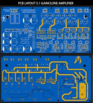 PCB Layout 5.1 Home theater Power Amplifier with Gainclone LM1875 + LM3886