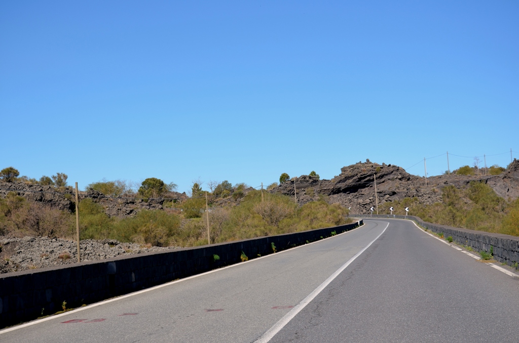 road to the crater of Etna volcano