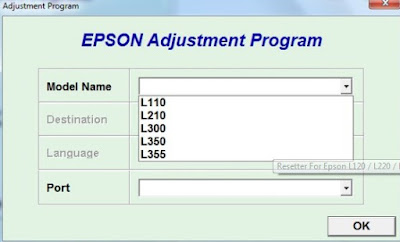 Download Resetter For Epson Printer L120 / L220 / L310 / L311 Software | Adjustment Program