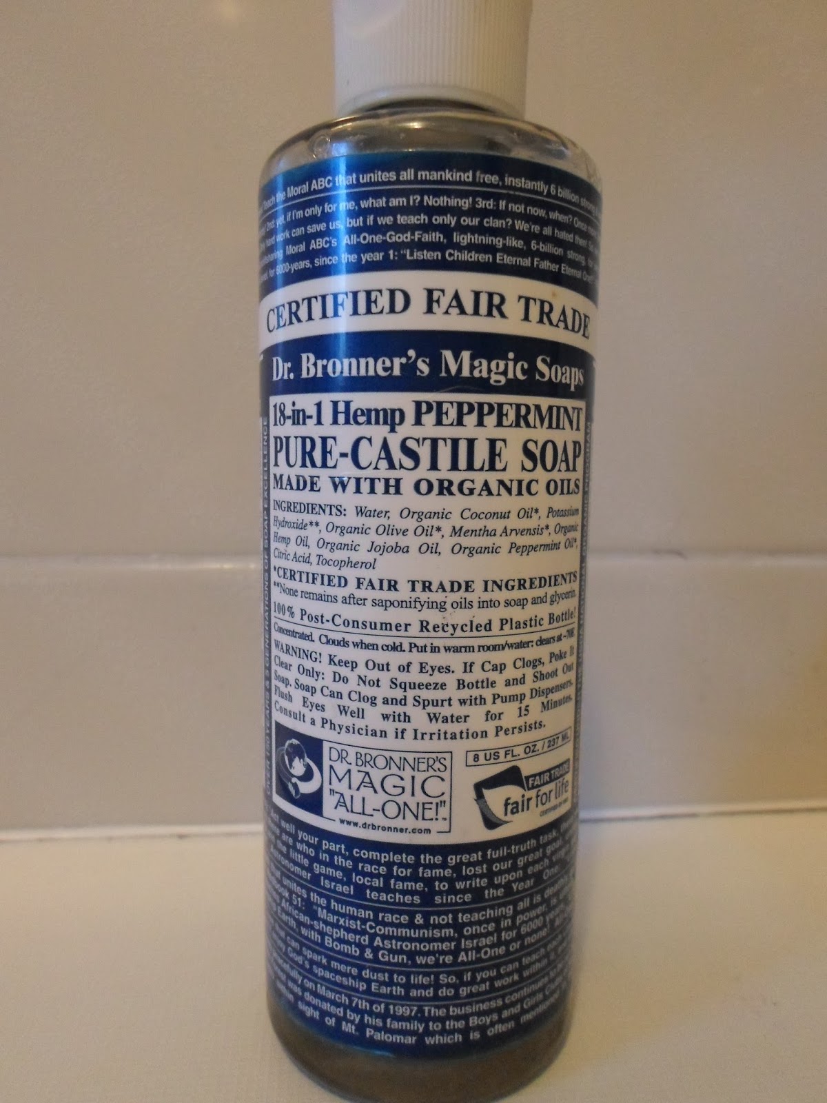 Review Dr Bronner's Magic Soap 18 in 1 Peppermint Pure Castile Soap