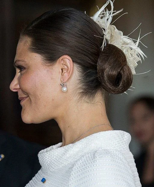 Crown Princess Victoria wore Suzannah Kaleidoscope Neat Brocade dress 