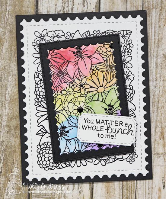 Floral Card by Hollly Endress | Blooming Botanicals Stamp Set + Framework Die Set by Newton's Nook Designs #newtonsnook
