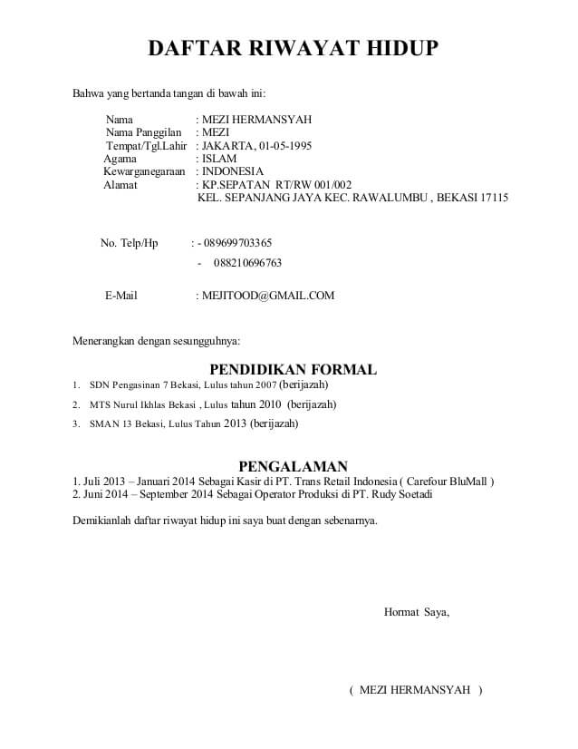 Contoh Cv & Daftar Riwayat Hidup Kasir Contoh Cv & Daftar Riwayat Hidup Kasir