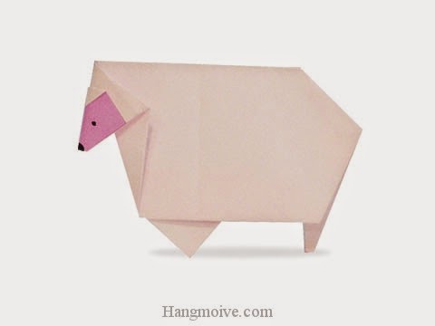 Cách gấp, xếp con cừu bằng giấy origami - Video hướng dẫn xếp hình - How to make a Sheep
