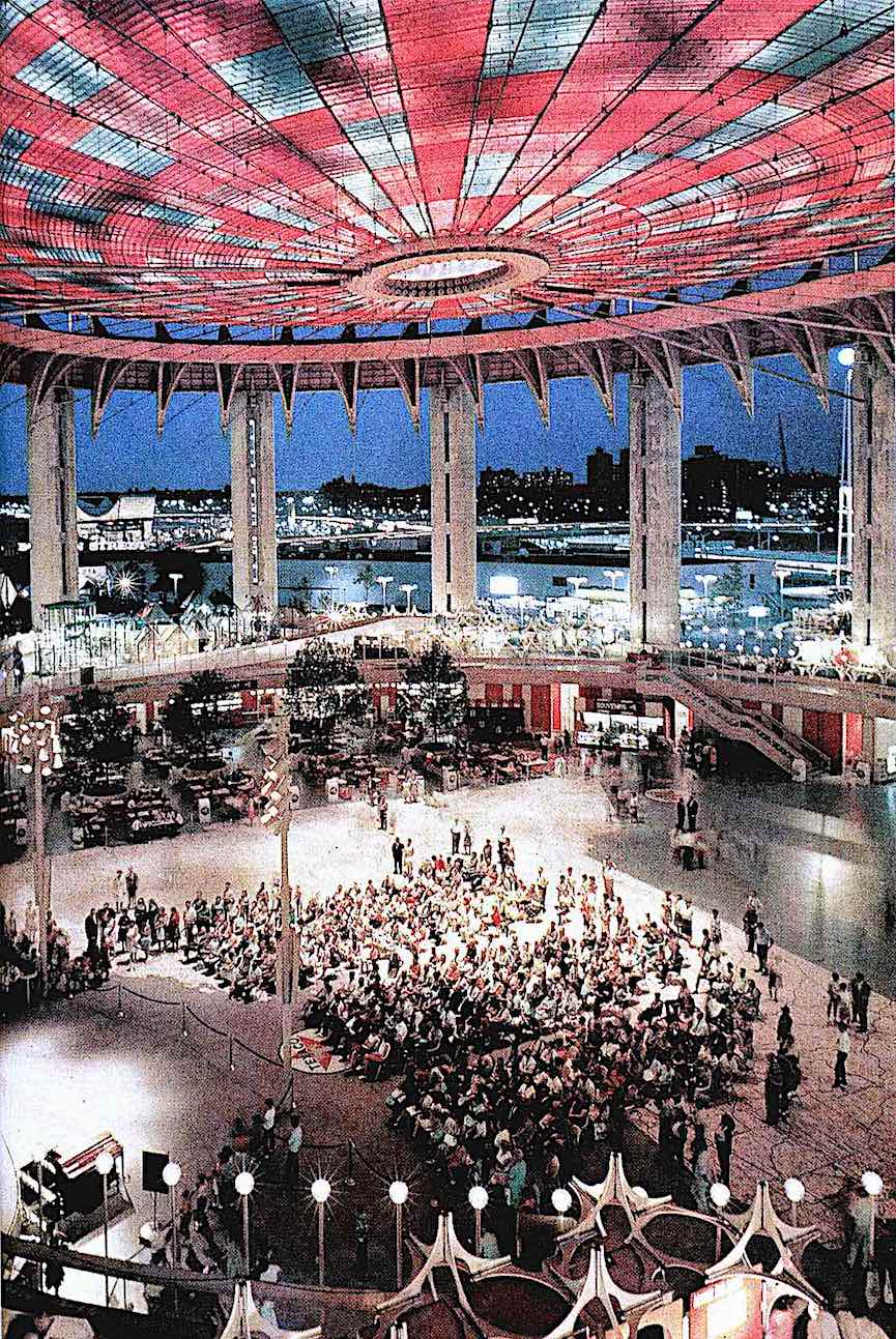1964 New York World's Fair "Tent of Tomorrow" the 1964 New York World's Fair under the "Tent of Tomorrow", a color photograph