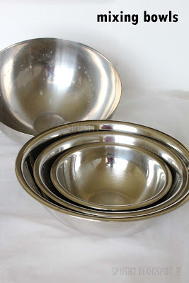 stainless steel mixing and serving bowls