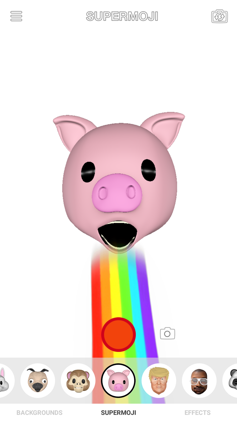 Pig spits rainbow