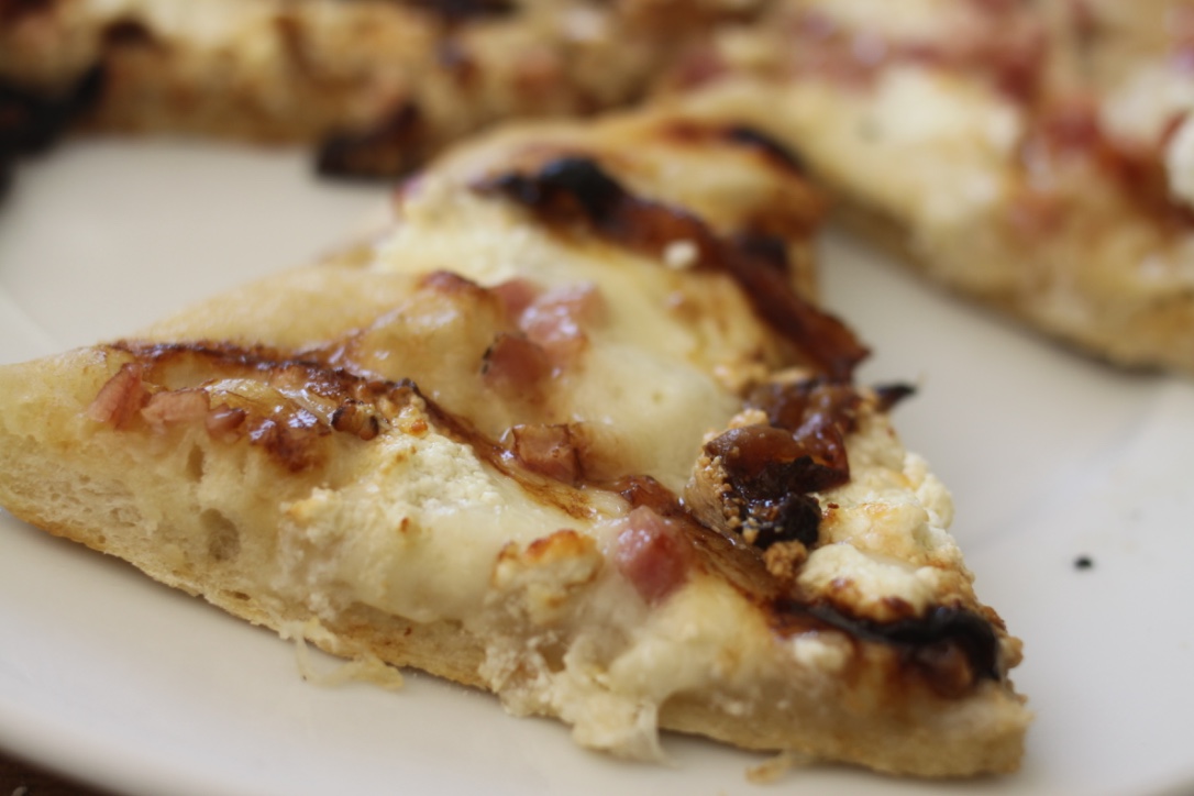 The Larson Lingo Caramelized Onion, Goat Cheese & Pancetta Pizza