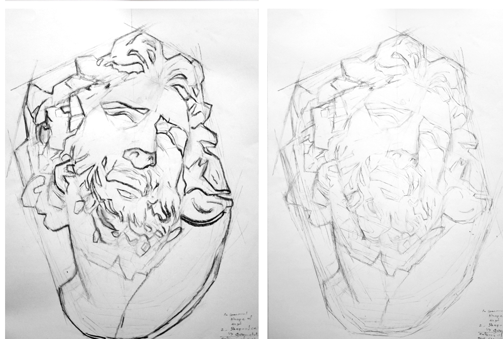 مدونة الرسم الاكاديمي رسم القالب Cast Drawing