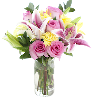 Vaso de rosa e orquídea Vaso de rosa e orquídea