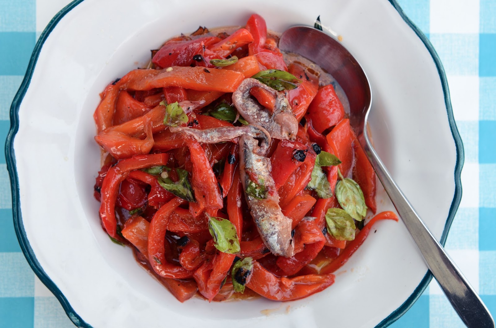 La Tavola Marche Recipe Roasted Peppers with Anchovies