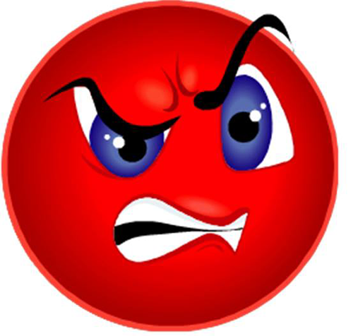 Red angry smiley face