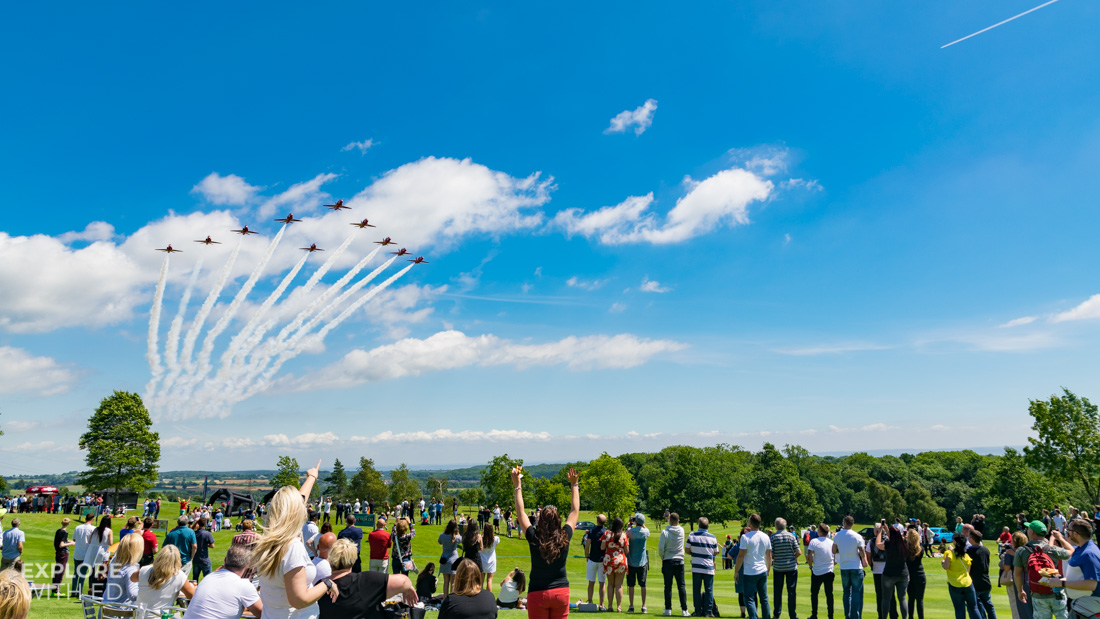 The Red Arrows over The Celtic Manor golf course