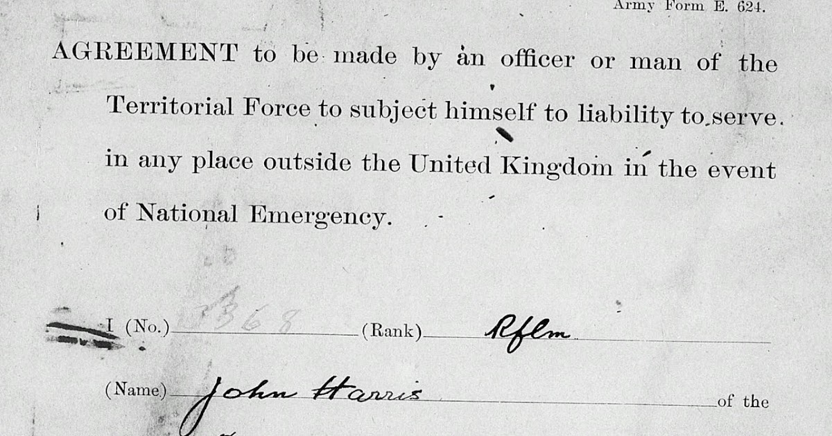 Army Forms & Attestations Army Form E.624 Imperial Service obligation