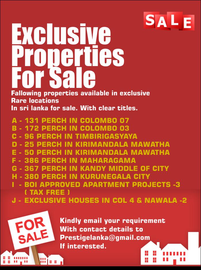 Exclusive Properties For Immediate Sale. Exclusive Properties For Immediate Sale.
