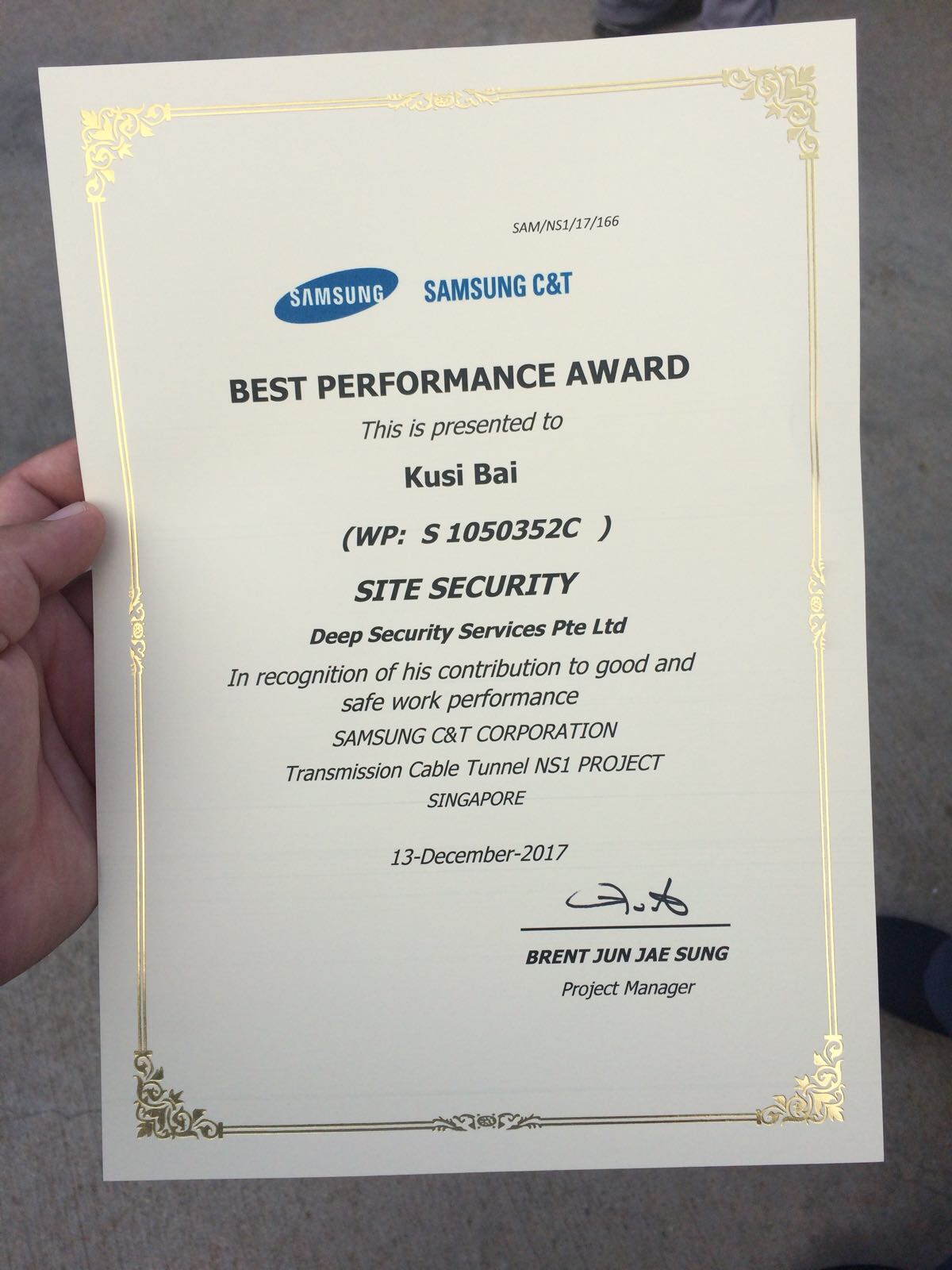 Best Performance Award for Deep Security Officer