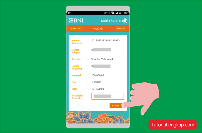 cara membeli pulsa dari bank melalui internet