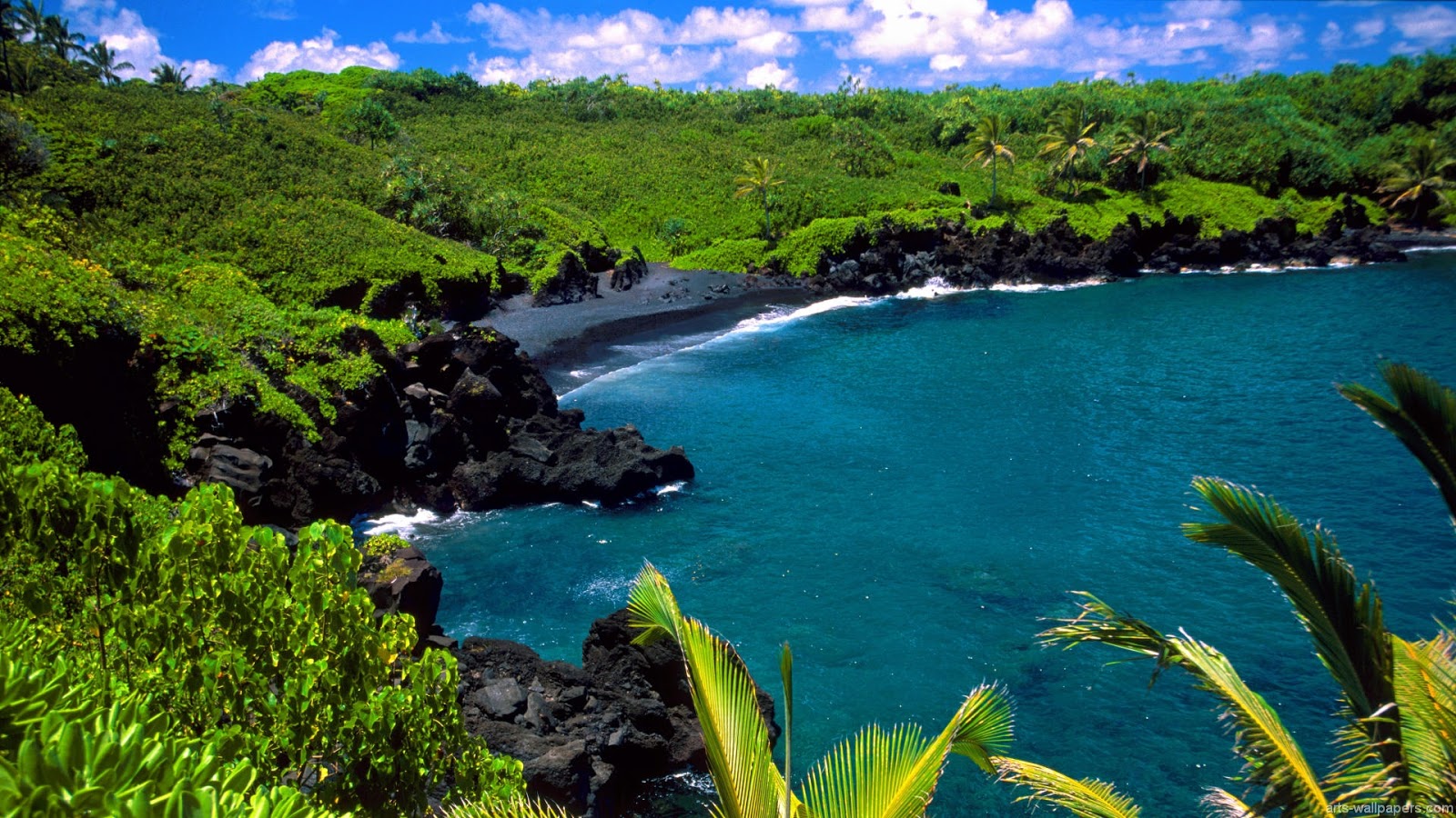 black beach hana maui hawaii jpg