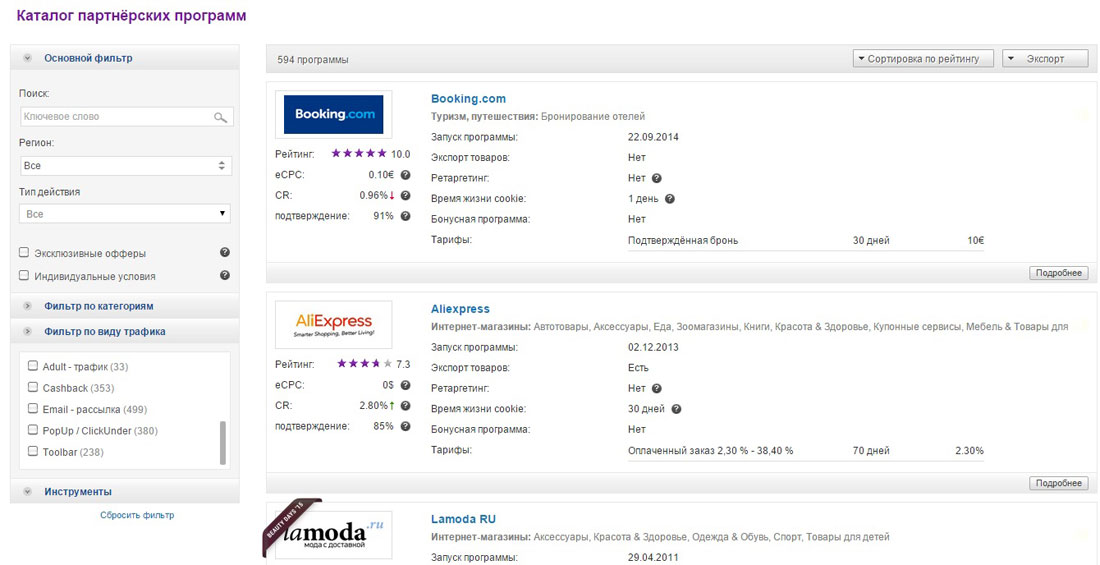 admitad katalog partnerskih programm