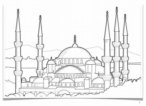 Berikut Gambar Hitam Putih Sketsa Mewarnai Masjid Terbaru Cari Jagung